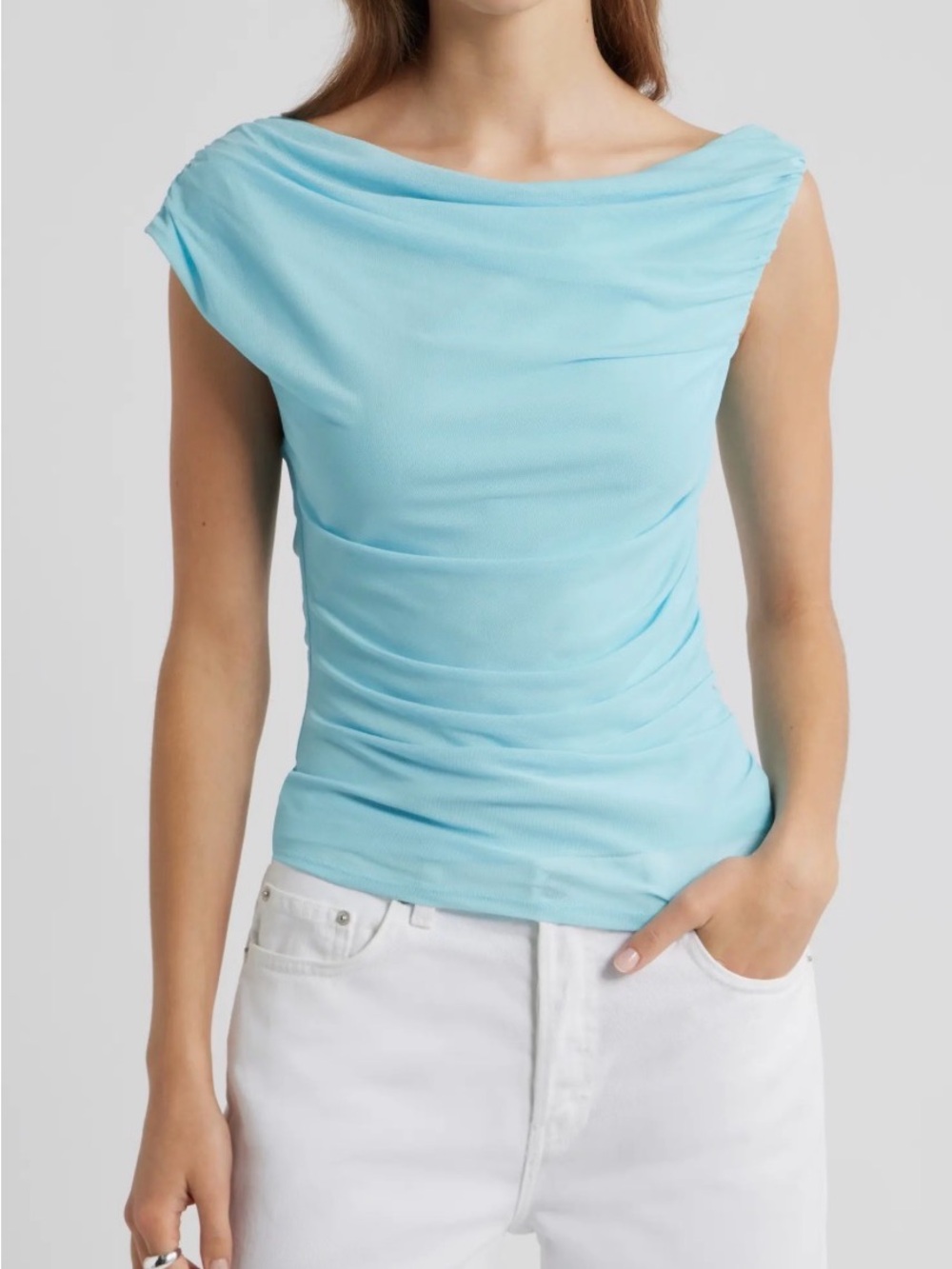 Open Edit-Cap Sleeve Mesh Top Nordstroms